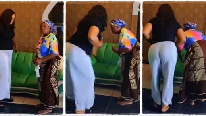 Mother-in-law shows his son's wife how to properly wine her waist (video)